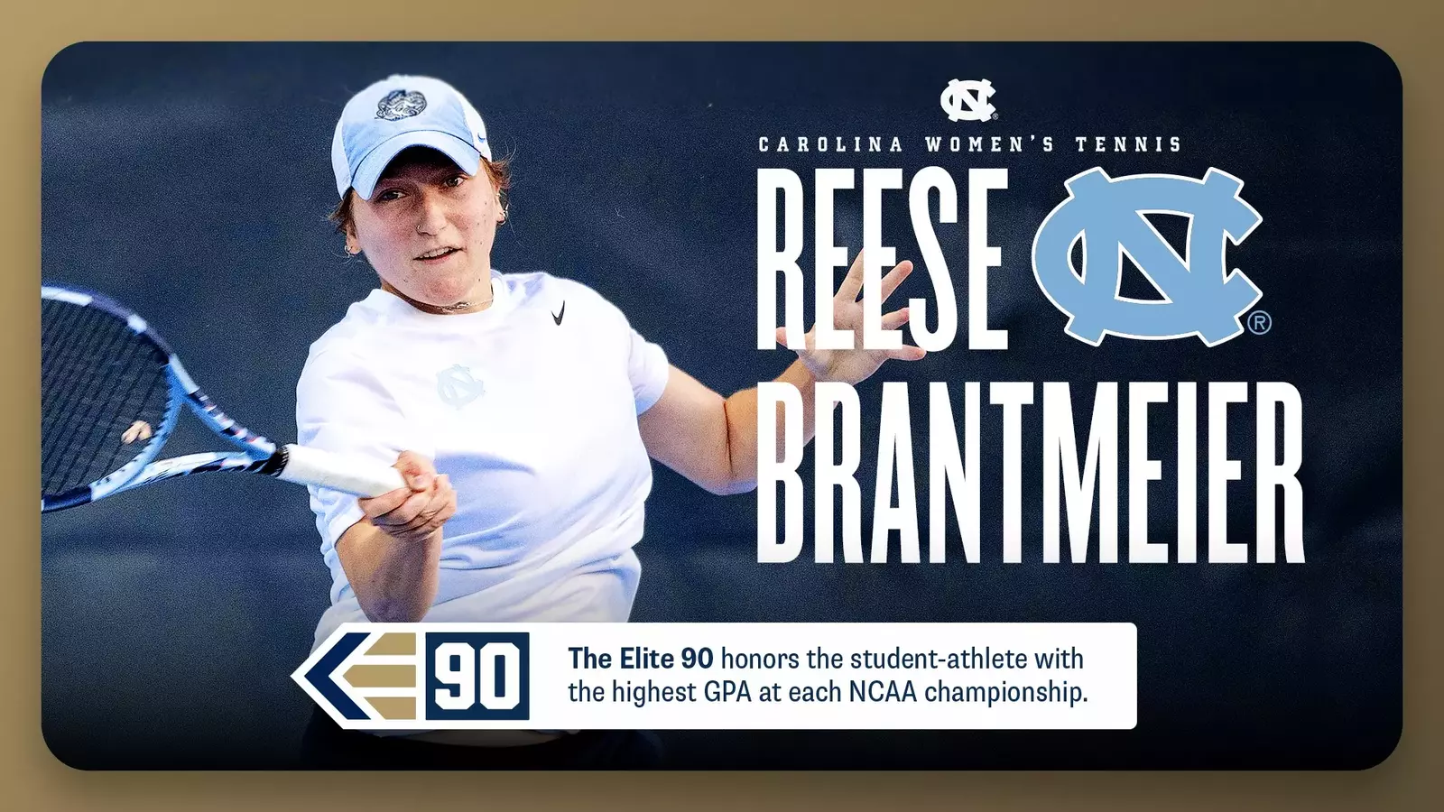 ACC Women's Tennis Player Of The Year Reese Brantmeier Wins NCAA Elite 90 Award