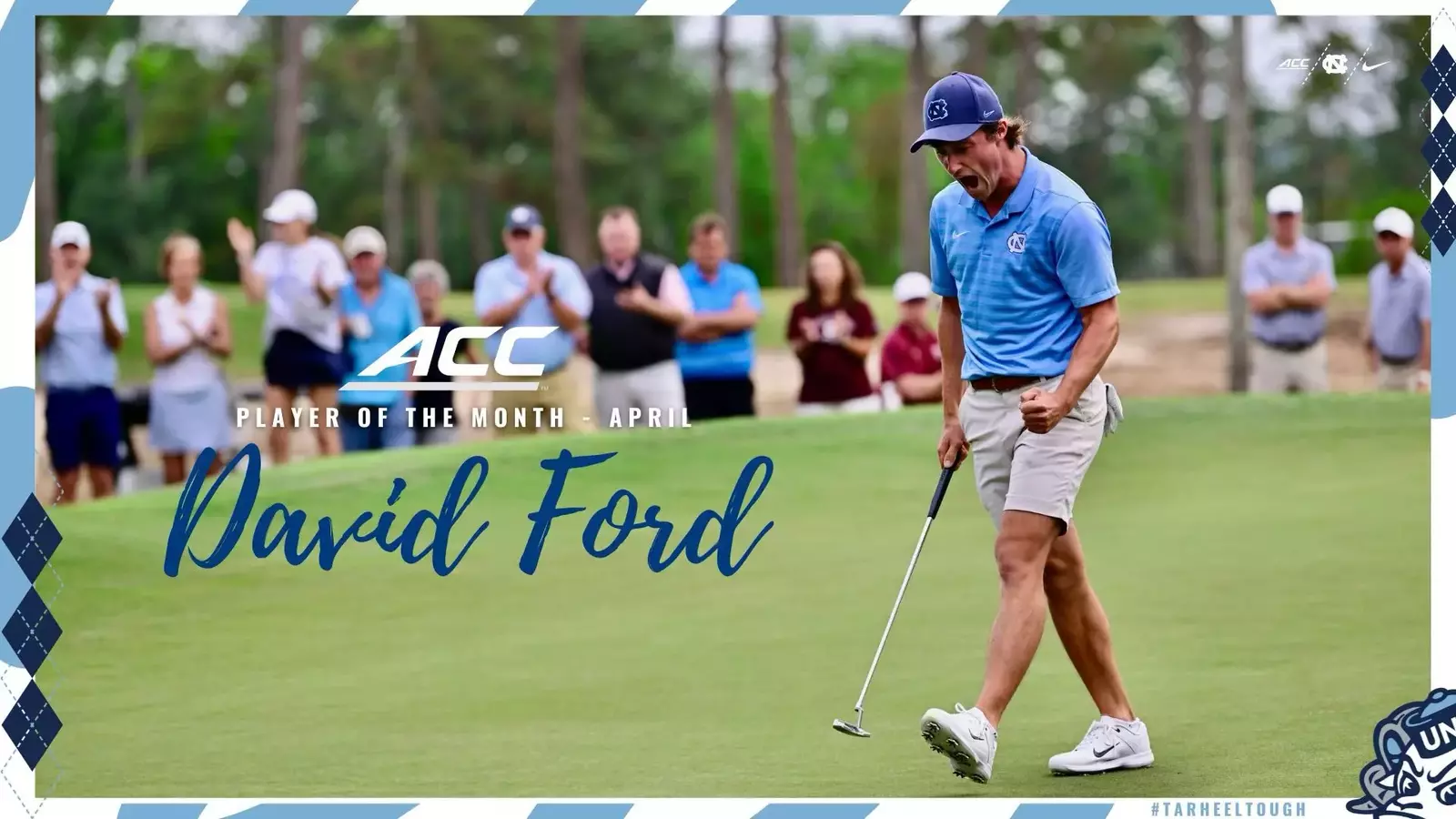David Ford's April ACC Men's Golf Player-Of-The-Month Award His Third This Season