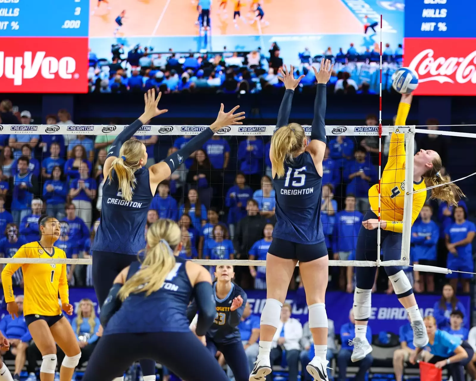 Volleyball falls to No. 6 Creighton in four sets