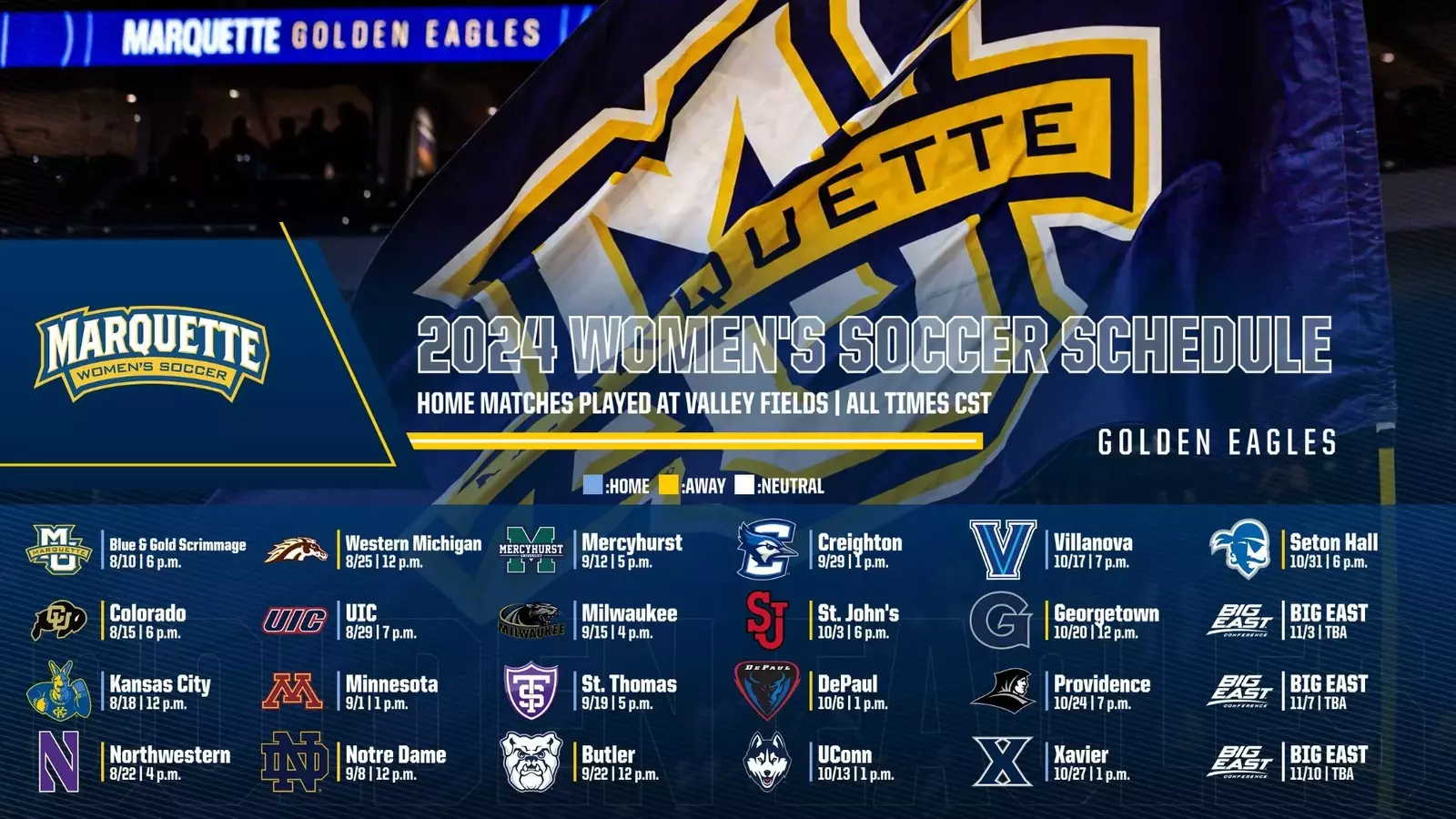 WSOC Announces 2024 Schedule Marquette University Athletics