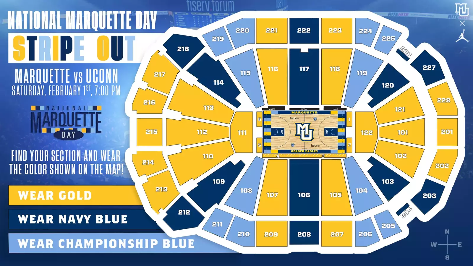 National Marquette Day Stripeout Feb. 1 At Fiserv Forum BVM Sports