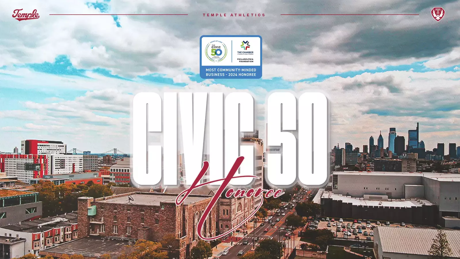 Temple Athletics Recognized as One of the 50 Most Community-Minded Organizations in the Greater Philadelphia Region - Temple