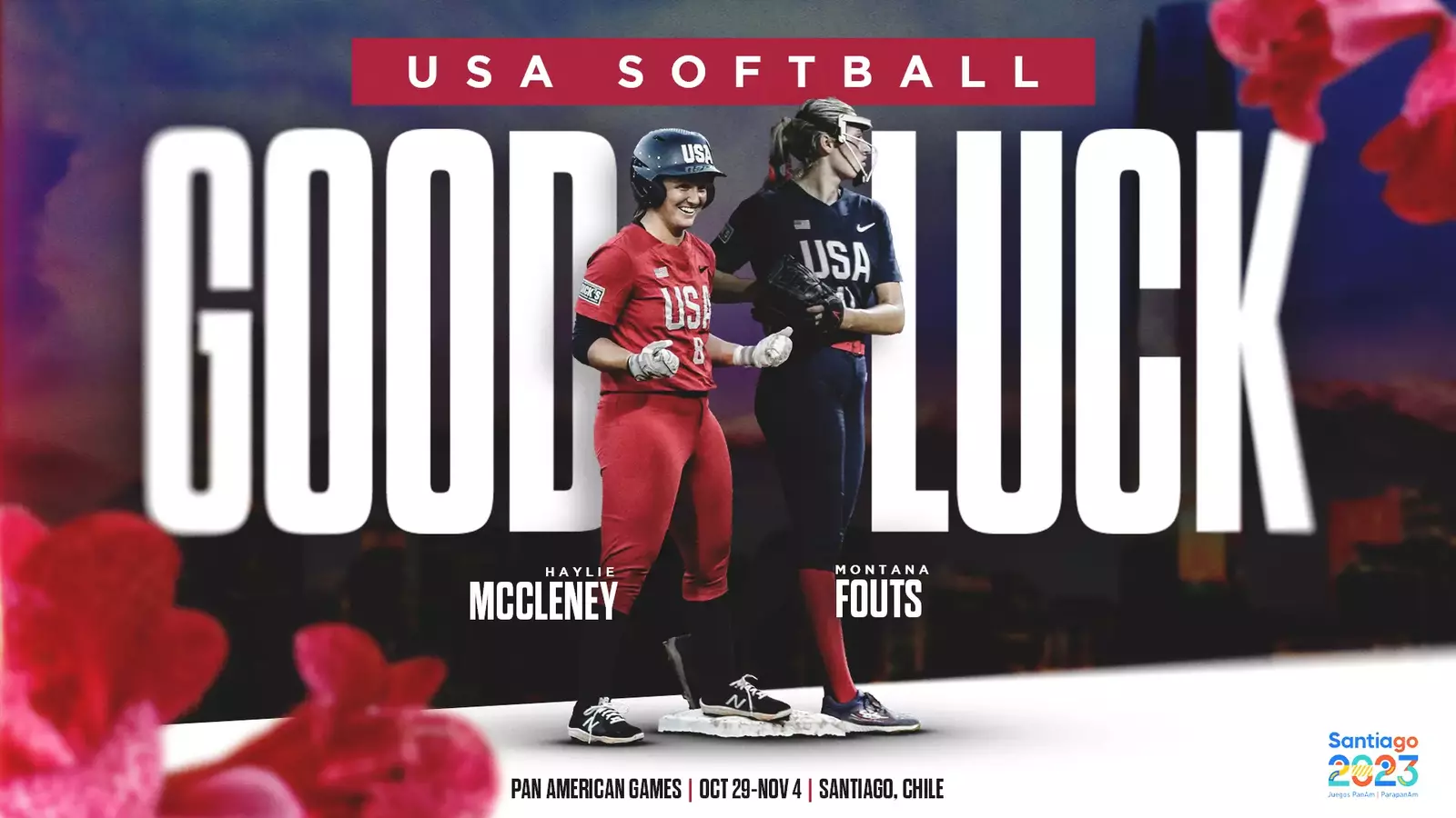 McCleney and Fouts Open Play with USA Softball at Pan American Games