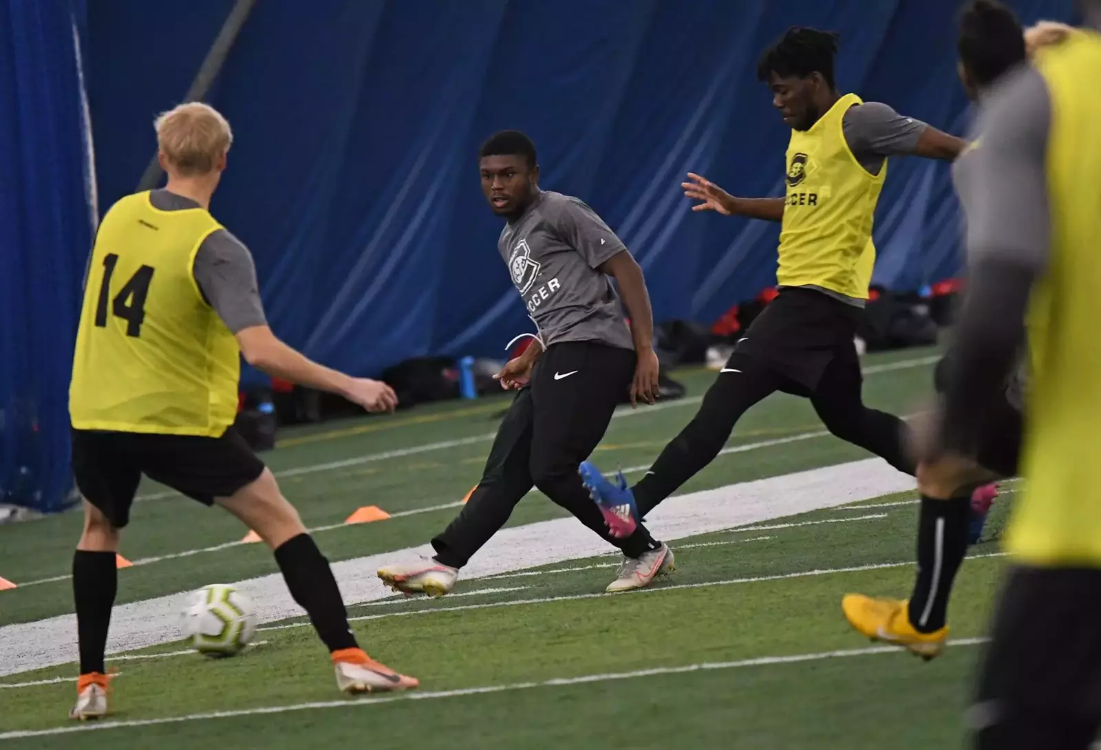 SCSU men's soccer enjoys firstever practice in the Husky Dome St
