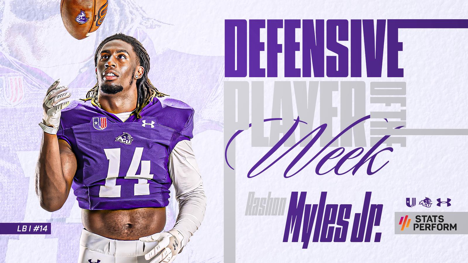 Myles Cook Myles Earns FCS Stats Perform National Defensive Player of the Week ...
