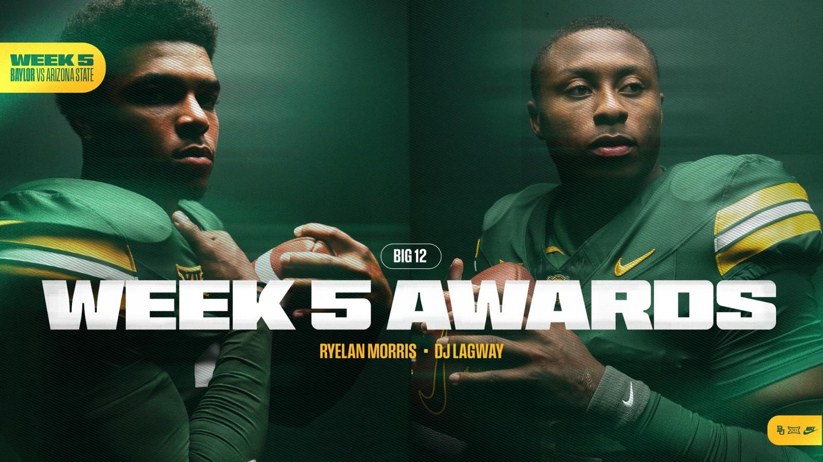 Baylor Images FB's Lagway, Morris Earn Big 12 Weekly Awards - Baylor