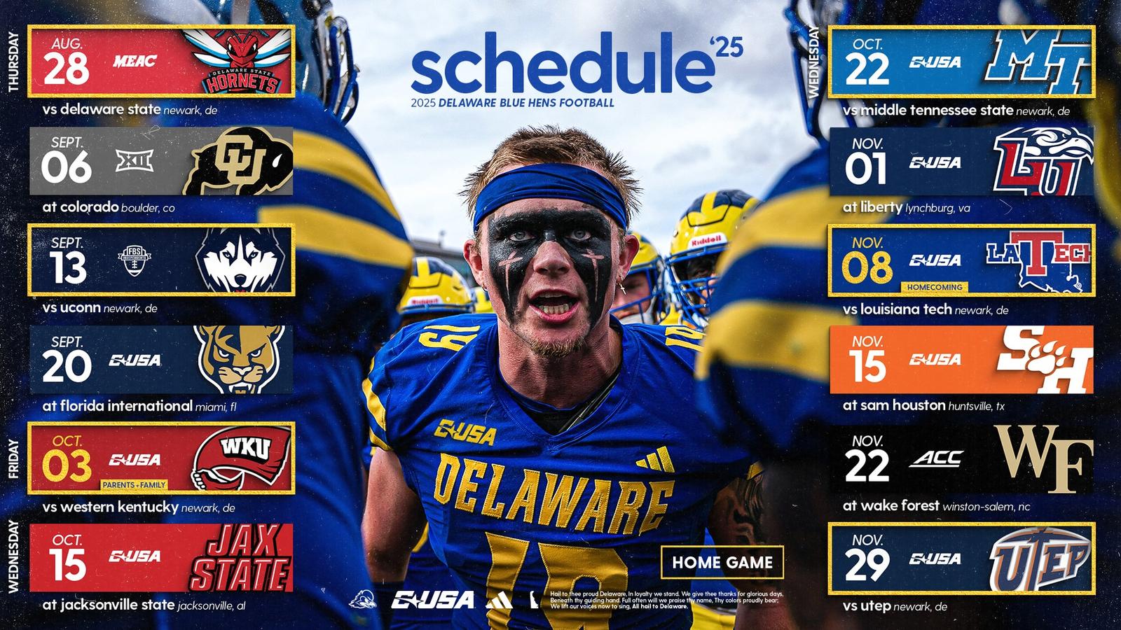 Complete Football Schedule Announced For 2025 University Of Delaware complete-football-schedule-announced-for-2025-university-of-delaware