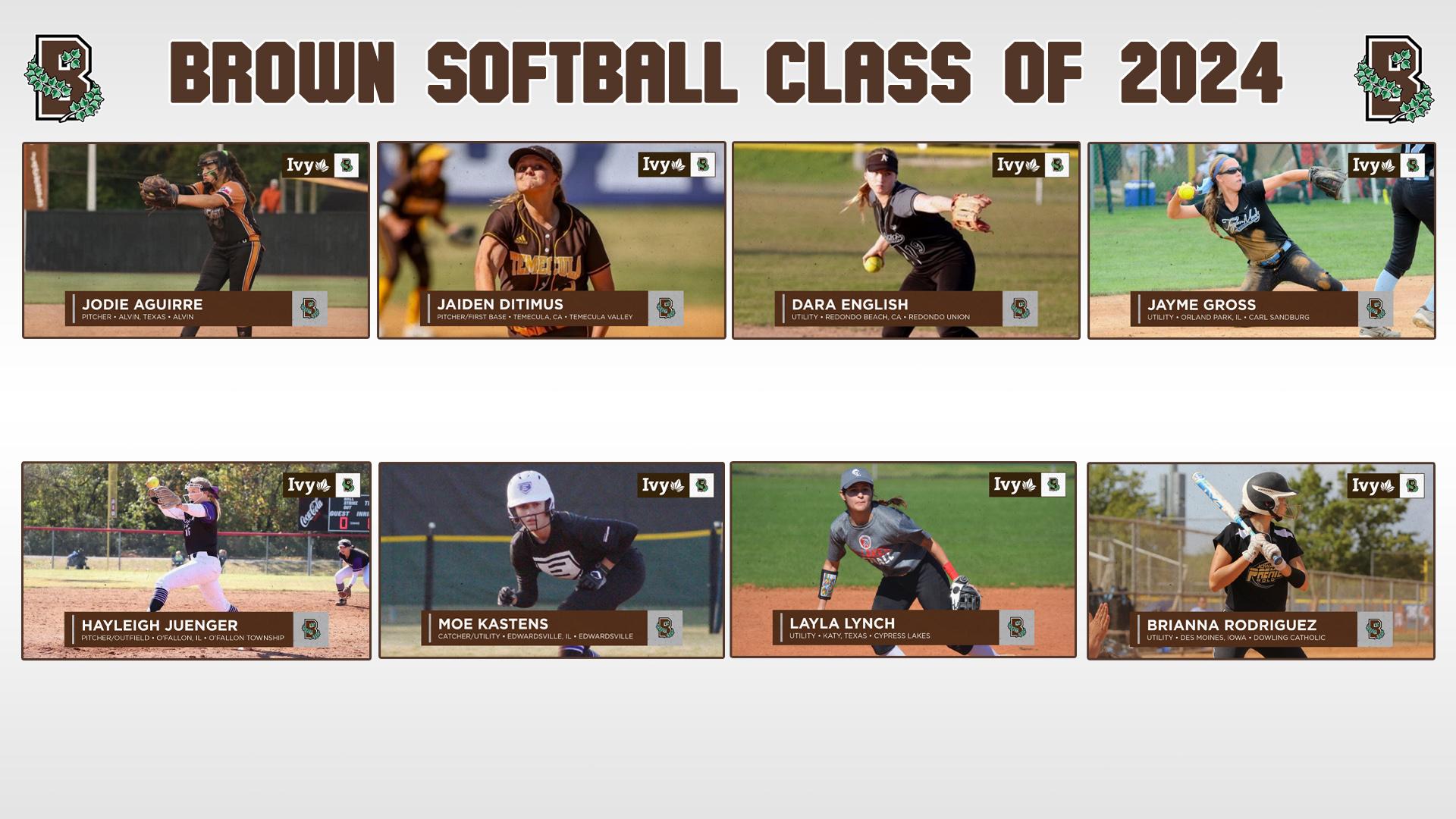 Softball Introduces EightMember Class of 2024 Brown University Athletics