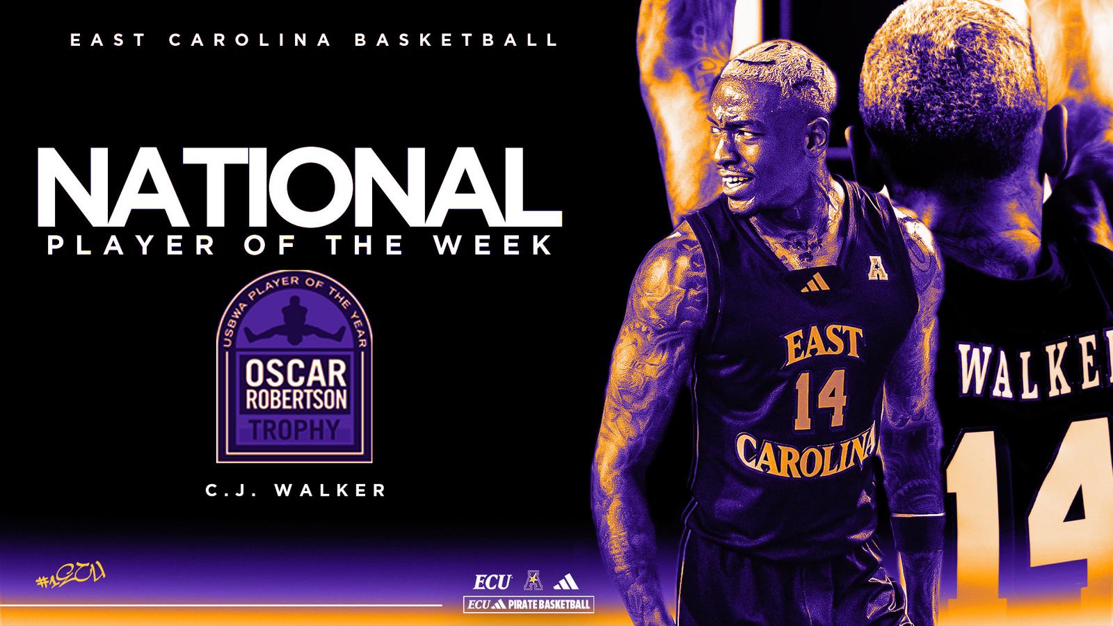 Usbwa Walker Earns USBWA National Player of the Week Honors - East Carolina ...