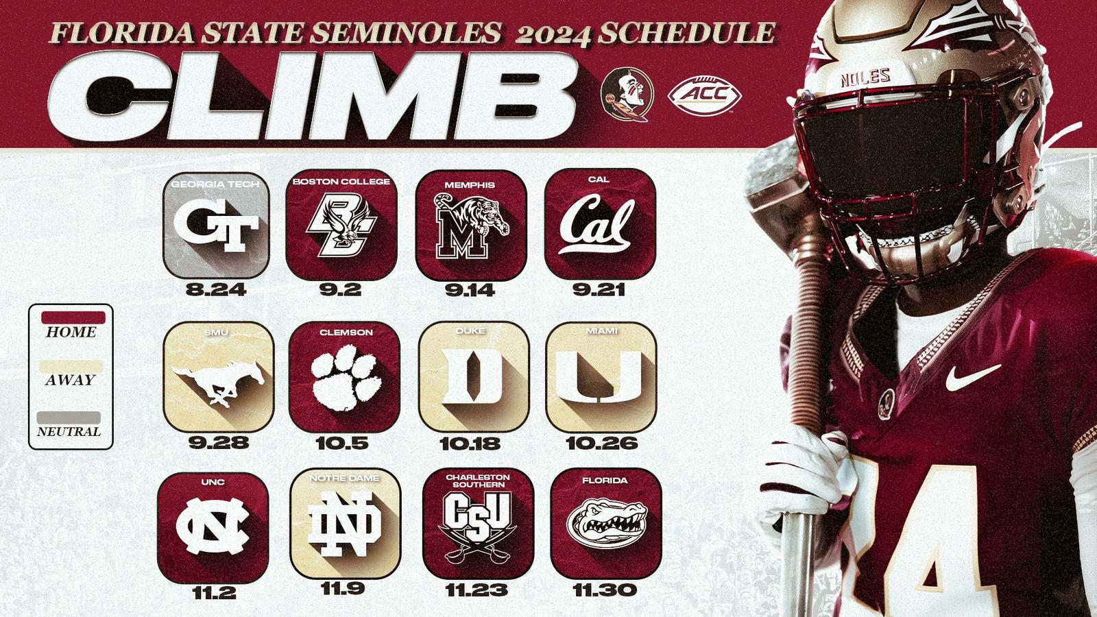 Fsu Date Florida State’s 2024 Schedule Announced - Florida State University