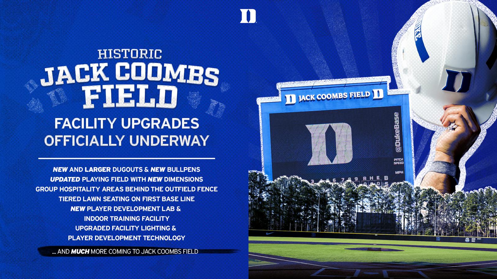 Duke Athletics Announces Enhancement Plan for Jack Coombs Field Duke