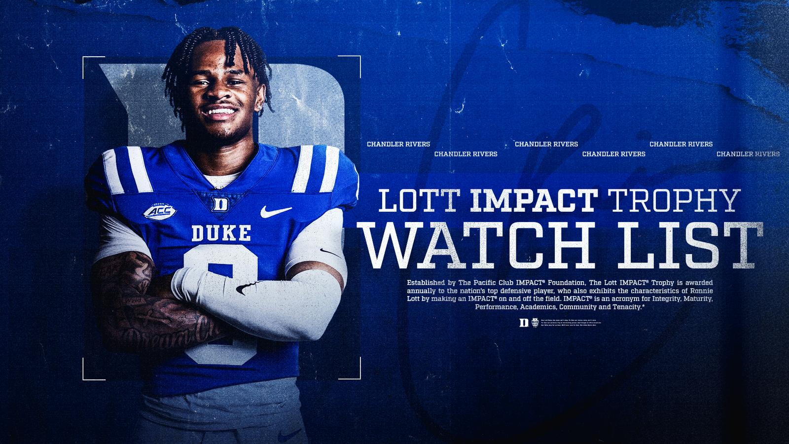 Rivers Earns Place on Lott IMPACT Trophy Watch List - BVM Sports