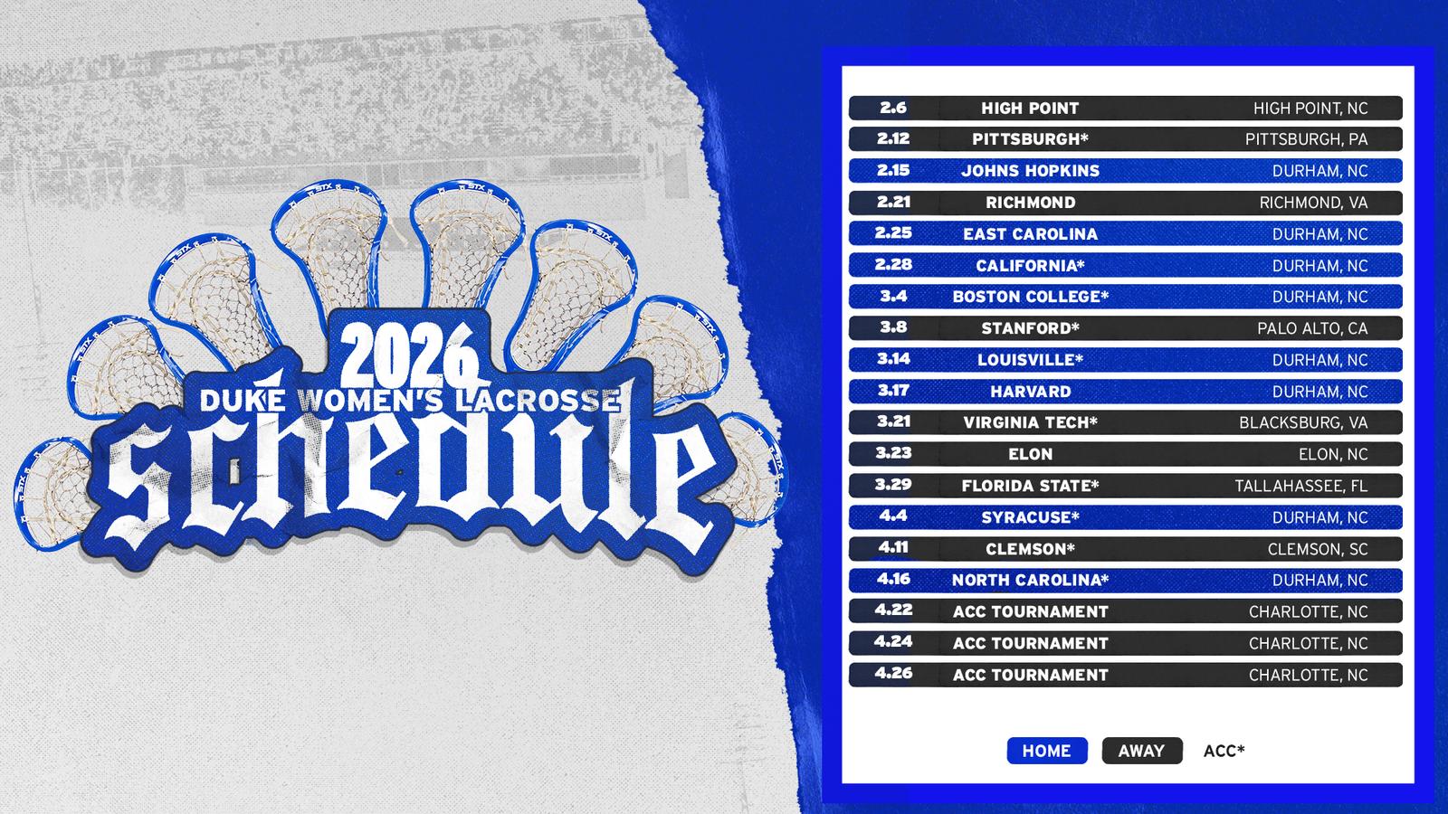 Goduke Duke Unveils 2026 Women’s Lacrosse Schedule - Duke University
