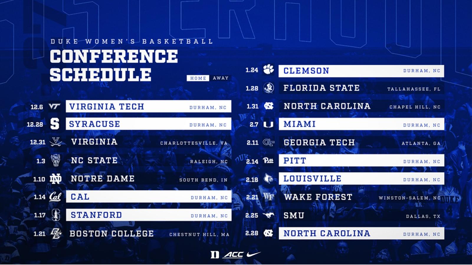 Goduke ACC Announces Women’s Basketball Conference Schedule - Duke University