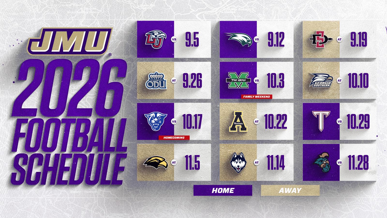 2026 JMU Football Schedule