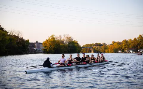 Man Rowing Boat Phot Mountain Hawks Row Well at Head of the Schuylkill - Lehigh University ...