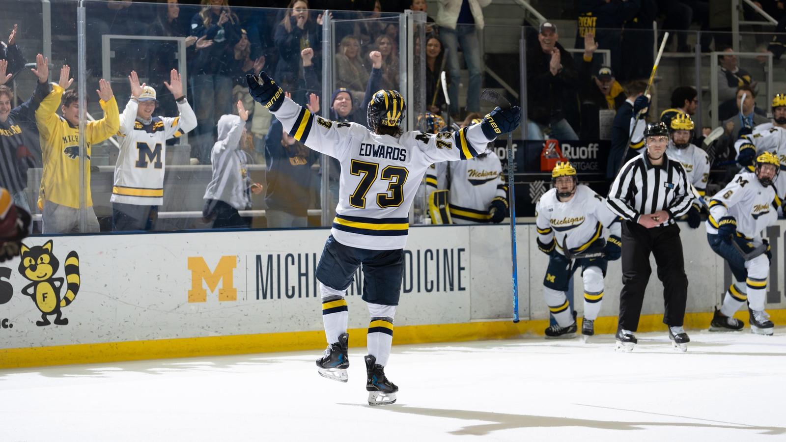 Snipe Mi Edwards' OT Snipe Sends Michigan to Big Win Over No. 4 Minnesota ...