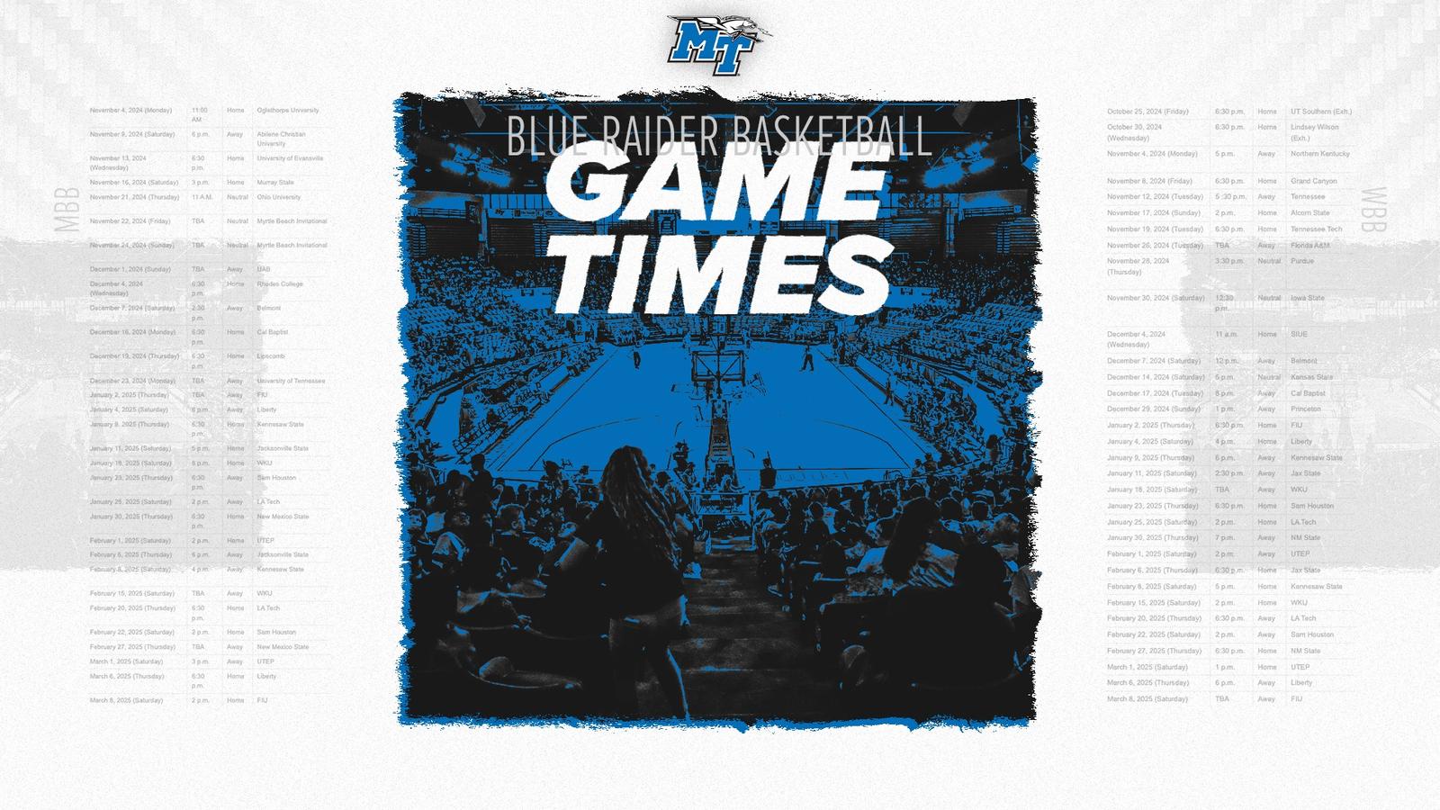 Bb Time Middle Tennessee Athletics announces basketball game times - Middle ...