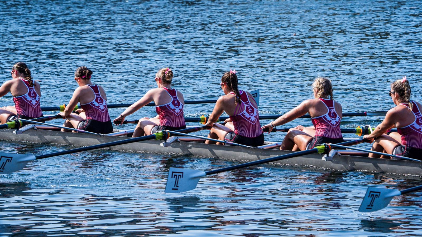 Red Rowing Female Women's Rowing Makes Strides at the Head of the Schuylkill Regatta - Temple