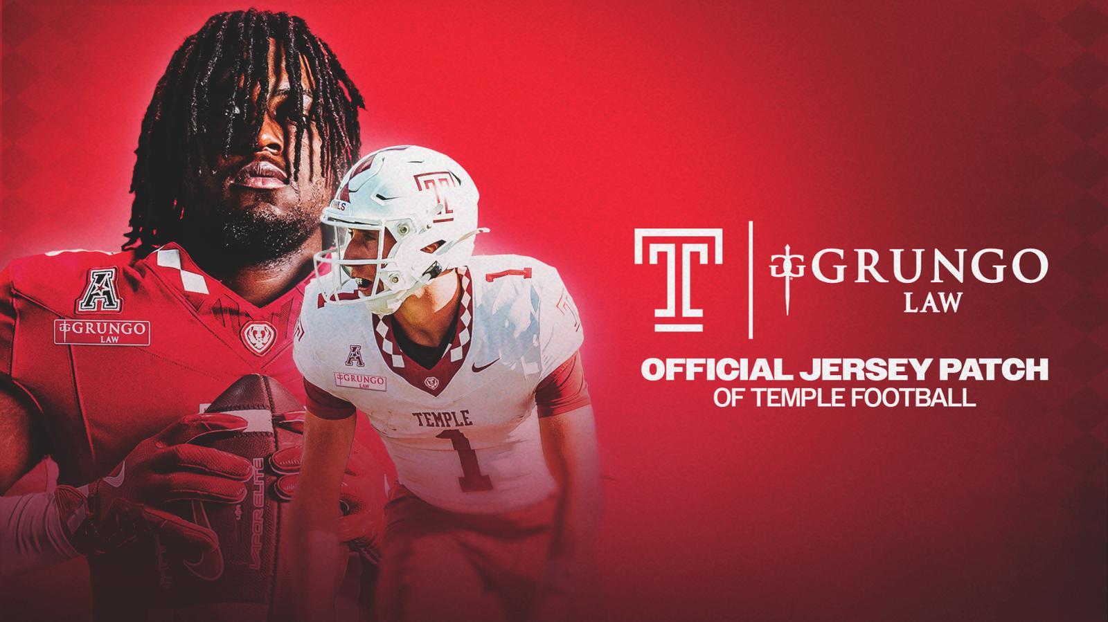 Temple Teams with Grungo Law on Football Jersey Patch - Temple