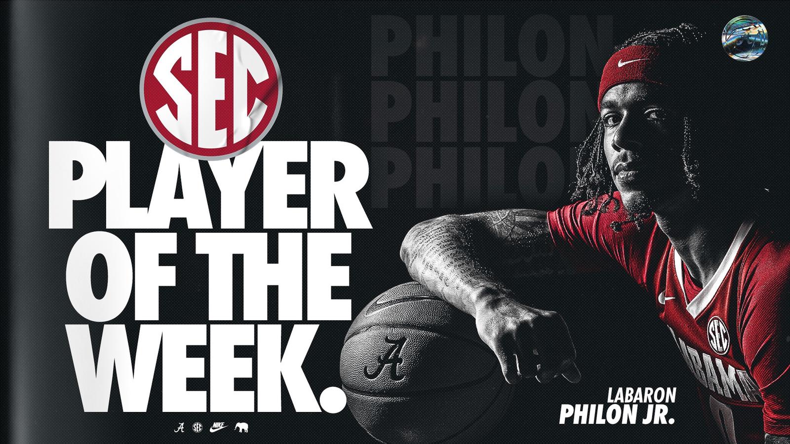 Philon Labaron Philon Jr. Named SEC Player of the Week - Alabama Athletics