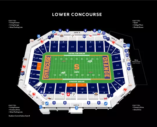 Jma Layout JMA Wireless Dome Maps - Syracuse University Athletics