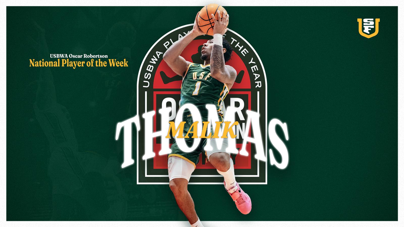 Usbwa Malik Thomas Named USBWA National Player of the Week - University of ...