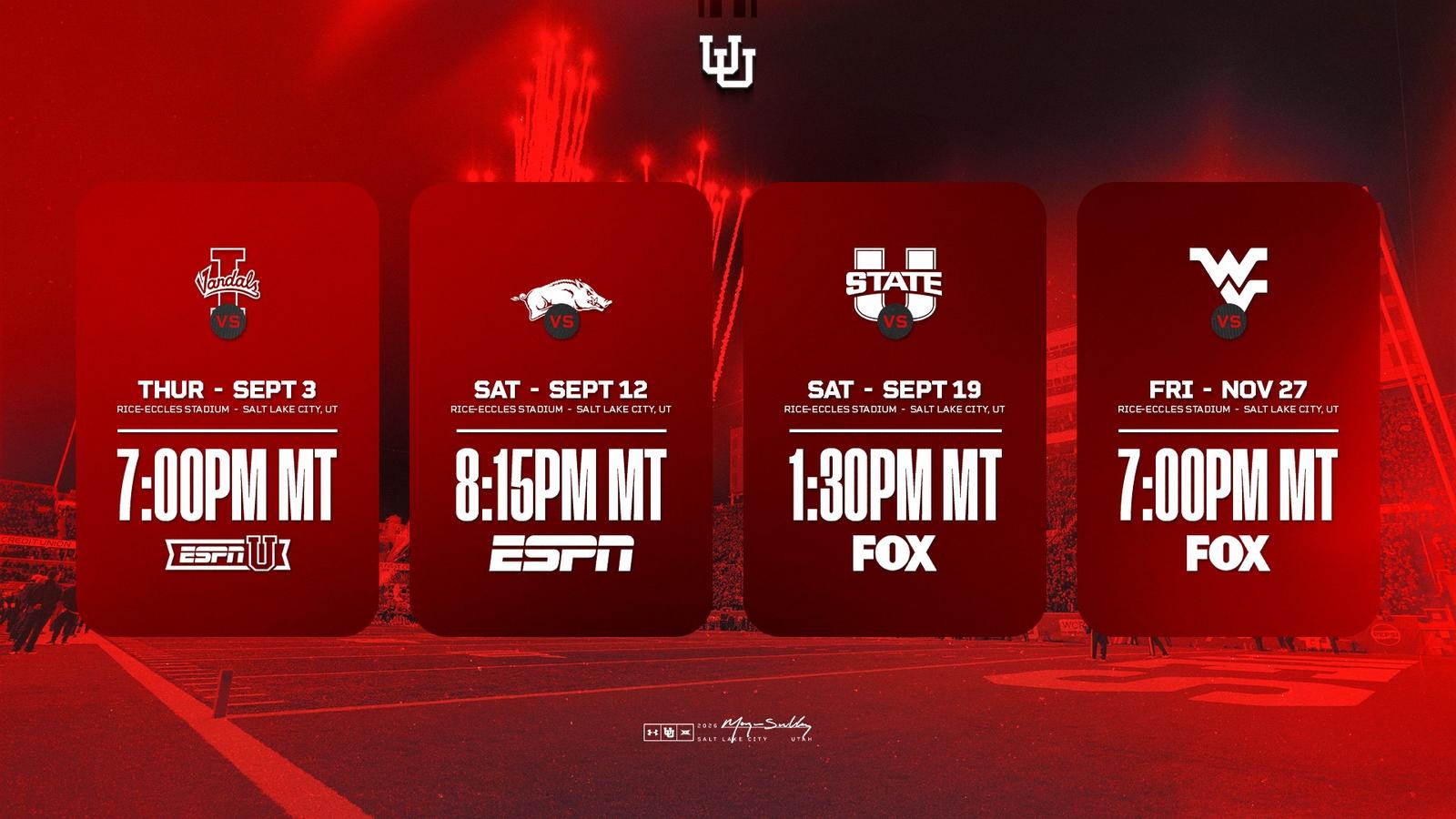 Early Season Kickoff Times, TV Networks Announced - University of Utah ...